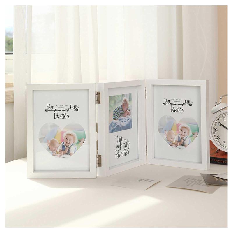 フォトフレーム 木製 L判 KG判 3面 3連 折りたたみ 写真立て 複数枚 額縁 10*15cmの写真に最適 白 北欧風 展示 ポストカード 絵画 風景写真 お洒落 デザインフォトフレーム インテリア 卓上用 誕