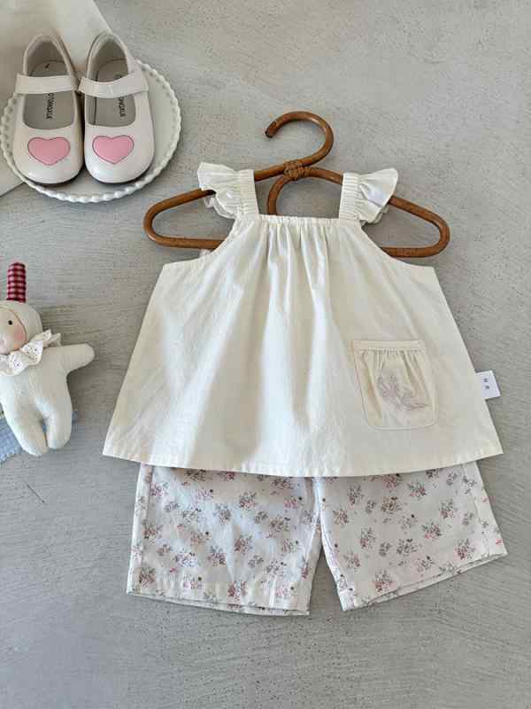 女児 七分パンツ 夏 レディース 子供 ベビー 薄手 綿 100% 直筒 花柄 かわいい ピンク ブルー アイボリー 柔らかい 肌触り 良い 軽量 吸湿速乾 普段使い インファント