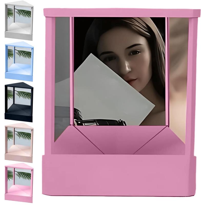 卓上化粧鏡 リバーサルミラー 左右反転 スタンドミラー 女優鏡 小顔矯正用 デスクメイクミラー シンプル おしゃれ 卓上鏡 インテリア 装飾 三角固定 本当の自分 写真撮影 モデル インタビ(3)