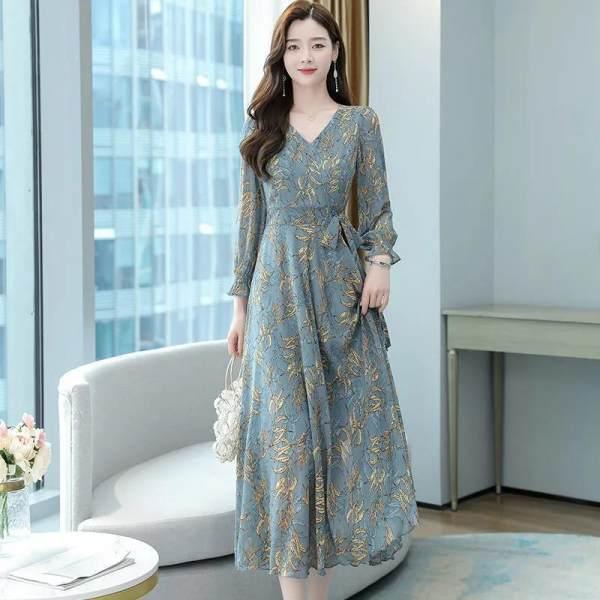 ・カテゴリ: 連衣裙・スタイル: 文艺复古、中国風・主な素材: PVC 30%以下・ネックライン: POLO領・袖丈: 七分袖・スカート丈: 中丈・カラー展開: 灰色・サイズ展開: M、L、XL、2XL、3XL、4XL