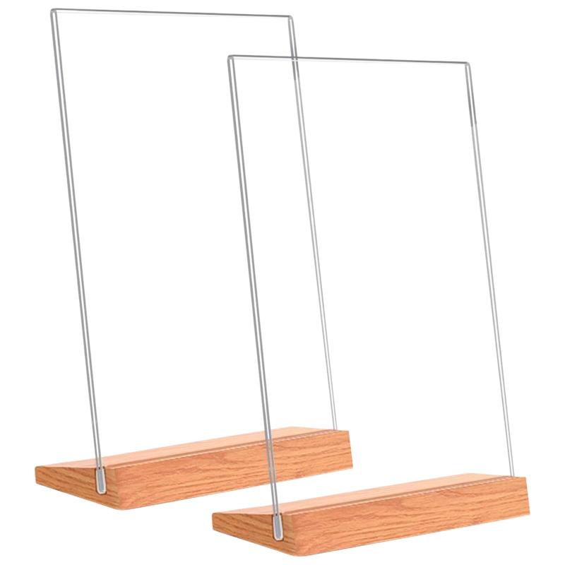 Azmio フォトフレーム l判 アクリル写真立て L判 透明 縦 メニュー立て兼用 2個セット