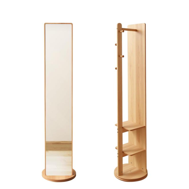 Maomaobou 全身鏡 姿見鏡 スタンドミラー 全身ミラー 回転ミラー 4in1多機能 ハンガーラック付き 洋服..