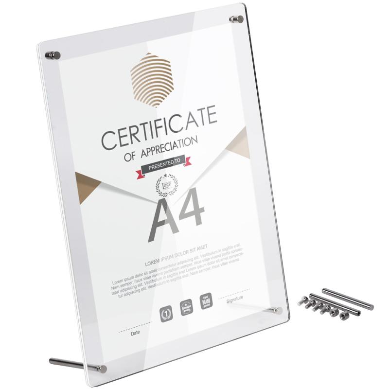 賞状額縁 アクリルフォトフレーム 写真フレーム写真立て 透明 横縦置き兼用 スタンドタイプ 表彰 卒業 ..