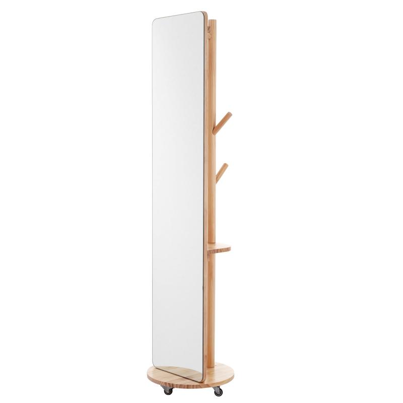 OSJ 全身鏡 全身ミラー ハンガー付 洋服収納 回転ミラー 姿見 回転ハンガー163x40cm