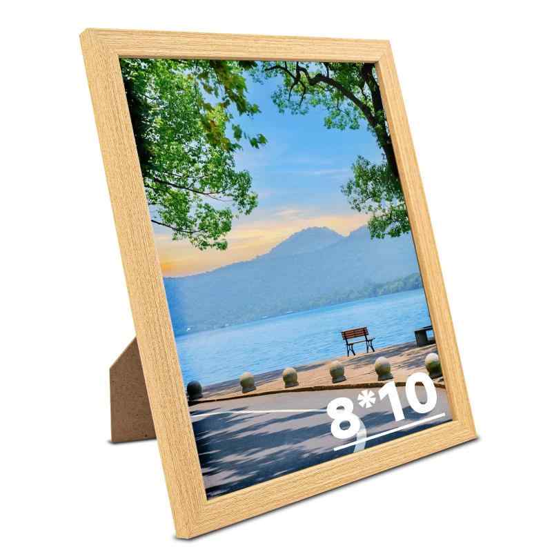 Minmex 1パック 8x10 写真フレーム、ギャラリータイプ 8x10 フレーム、8x10 写真ディスプレイ用、エンジニアードウッド 8x10 写真フレーム、HD プラスチックガラス、壁掛け・卓上ディスプレイ用