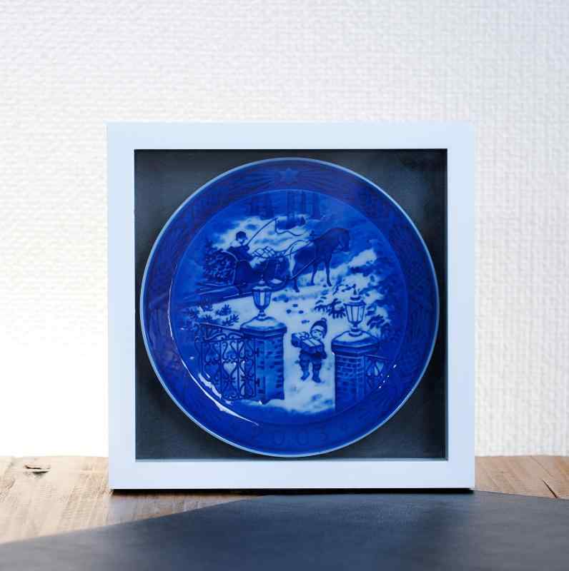 ロイヤルコペンハーゲン イヤープレート専用ホワイトフレーム(掛置き両用厚型タイプ）