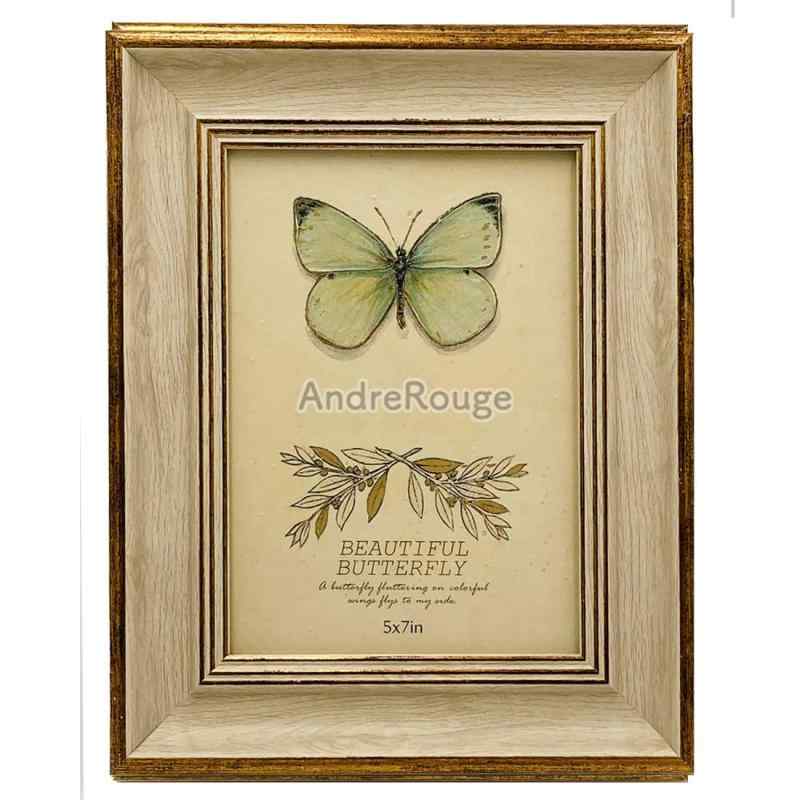 [アンドレルージュ] フォトフレーム 写真立て 額縁 木製 アクリル おしゃれ 写真スタンド 壁掛け はがき 2L アンティーク ナチュラル クラッシック