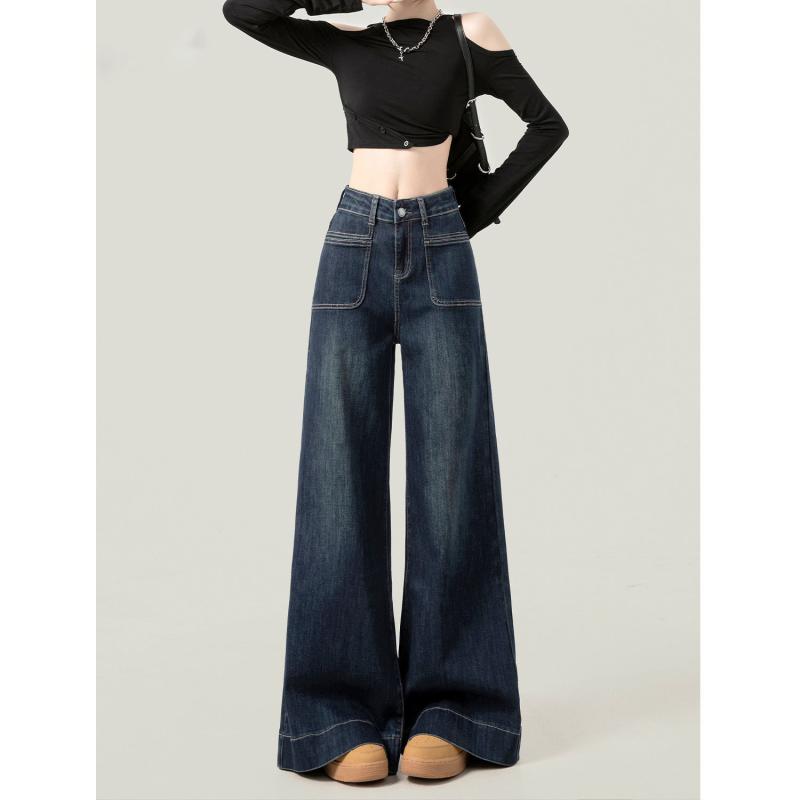・主な素材: コットン50%～70%・スタイル: 通勤・カテゴリ: ジーンズ・丈: ロング・カラー展開: ヴィンテージブルー、ホワイト・サイズ展開: XS、S、M、L、XL、2XL