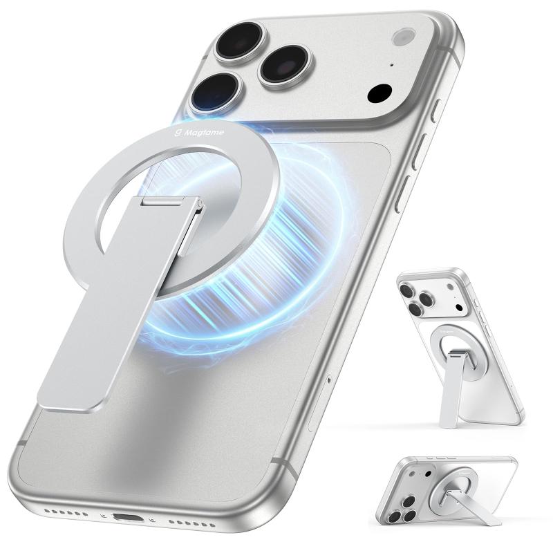 Magtame スマホリングマグネット 新形態 横縦両立 良質合金素材 マグセーフリング 強力な磁力 360°回転180°°角度自由調整 スマホリングスタンド 携帯リング スタンド機能 スマホ落下防止・片『強力マグネットリング、高級合金素材...
