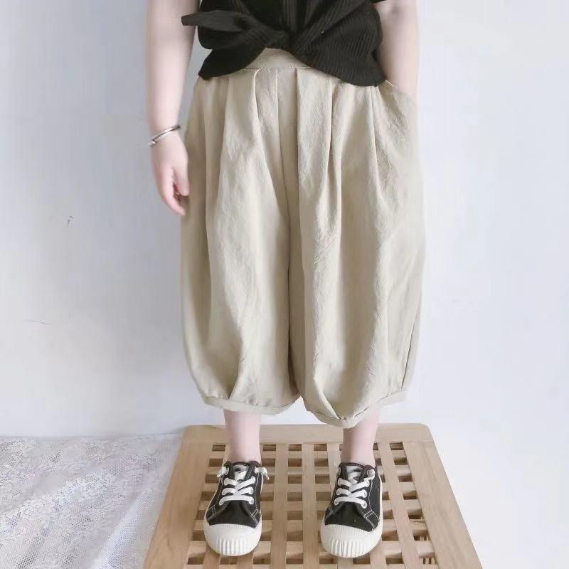女児 七分パンツ 女の子 子供 キッズ 女童 綿 100% コットン 素材 柔らかい 肌触り 夏用 夏季 ハーレムパンツ 韓国風 ハンスタイル 運..