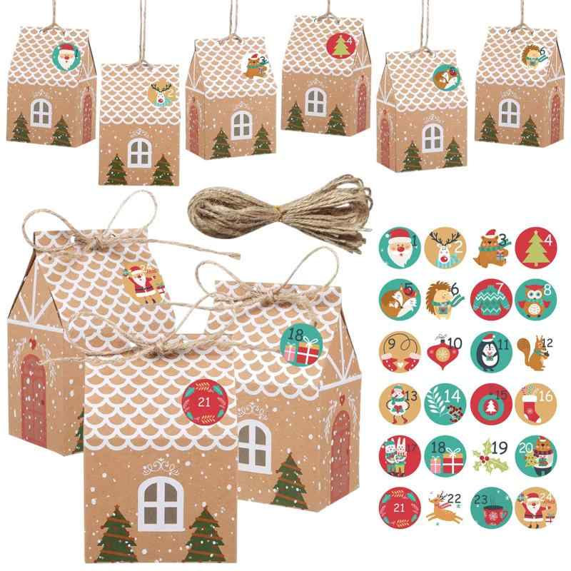 アドベントカレンダー 2025 箱 クリスマス ボックス 手作り ギフトボックス 24個セット クリスマスカレンダー ラッピング 袋 紙袋 ギフト 包装 アドベントカレンダー手作り クリスマスツリー
