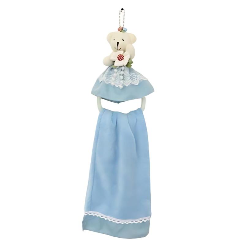 かわ畑 タオルハンガー (タオル付き) クマ ブルー 17×8×21cm 1712TAR003