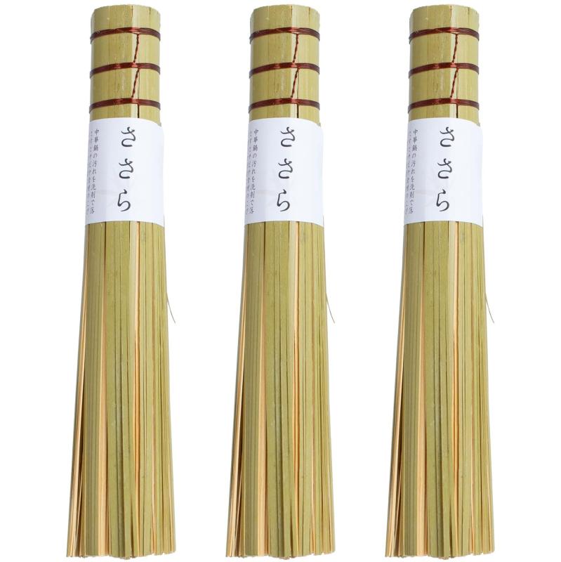 ササラ 竹ささら 24cm 3本セット 日本製 中華鍋 フライパン スキレット 鉄鍋 洗いに 竹 簓