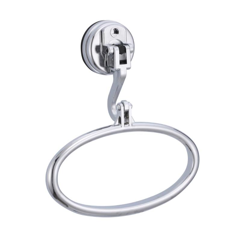 FECA タオルリング タオルハンガー タオル掛け 吸盤 耐荷重2kg キッチン 浴室 シルバー