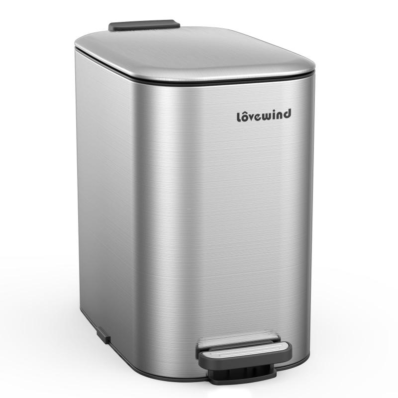 Lovewind 蓋付きキッチンゴミ箱、足踏み式ゴミ箱 キッチン 寝室 ホームオフィス用