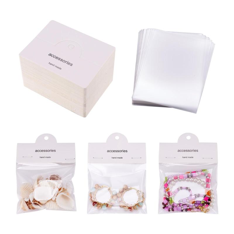 Beadthoven ジュエリー包装袋 ジュエリーパッケージ用品 スモールビジネス用 小さなクラフトパッケージ..