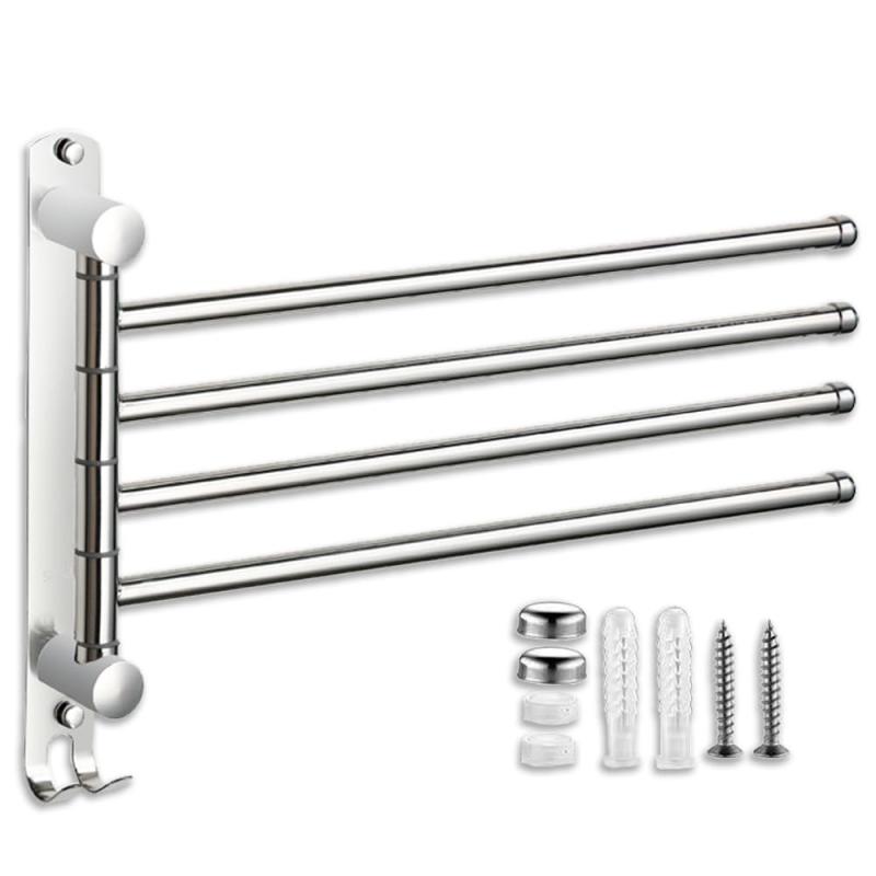 Nicheez タオルハンガー タオル掛け スイングアーム 回転式 壁掛け フック 省スペース タオル干し 洗面..