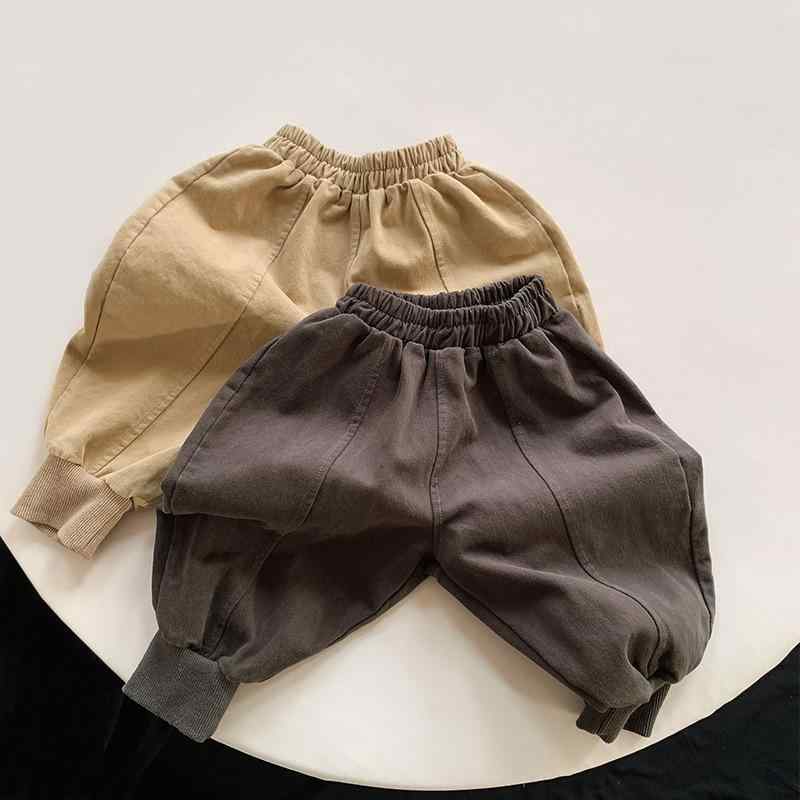 子供 キッズ 男の子 女の子 春秋 長ズボン コットン 綿 素材 90% 中腰 ハラムパンツ ロブパンツ ワイド ゆったり 無地 ユニセックス 安全 A級 伸縮性 柔らかい 普段使い 通園 遊び着 かき色 グレー 100-140cm 3-8歳
