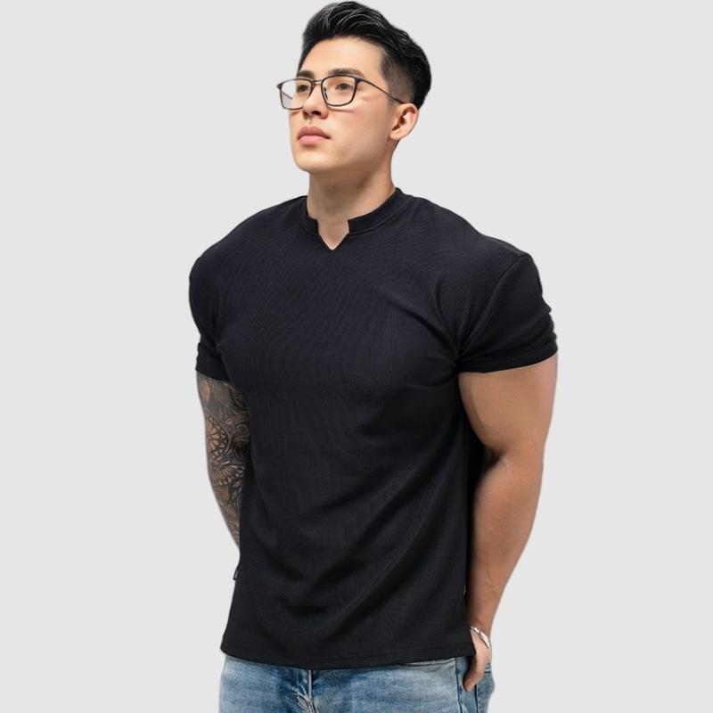・カテゴリ: Tシャツ・スタイル: 運動休闲・ネックライン: V領、圆领・主な素材: 化纤类混纺・素材: 聚酯纤维（涤纶）100%・カラー展開: 白色、黒色、深灰、浅灰・サイズ展開: M、L、XL、2XL、3XL