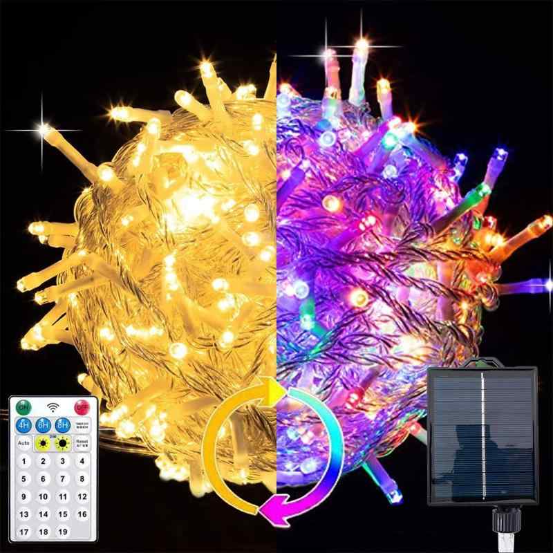 2色切替 LED つらら イルミネーション200球 6.5M ストリングライト屋外 防水 タイマー機能 室外/室内/..