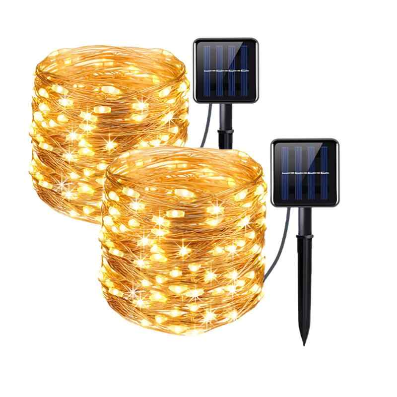 クリアヒル(Clearhill)2つのソーラー仙女ランプ、合計60 M/198.8 FT 600 Ledソーラーシリアルランプ、8種類のモードのクーパーラインシ...