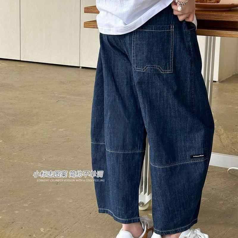 ・カテゴリ: 童裤・スタイル: 牛仔裤・主な素材: 綿71%～80%・対象性別: 女・対象年齢: 中大童・対象身長: 140cm以上・パンツ丈: 九分・ウエスト: 高腰・カラー展開: 深藍色・サイズ展開: 120(110-120cm)、130(120-130cm)、140(130-136cm)、150(137-146cm)、160(147-152cm)、170(152-157cm)・柄: 他の