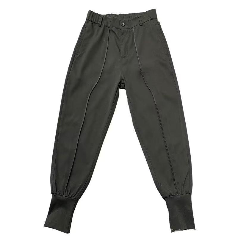 メンズ 束脚パンツ テーパード クロップド ミッドライズ ポリエステル混紡 微弾性 ブラック ホワイト 通年 軽量 シワ抵抗 ビジネスカジュアル ストレッチ スリムフィット 快適 普段使い 秋冬 春夏 機能性 吸湿速乾