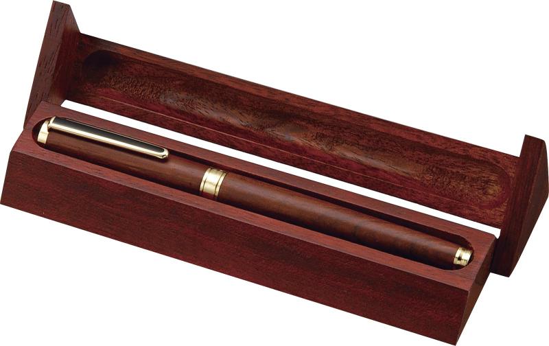 京セラ ボールペン 水性 木軸タイプ 天然木製 ケース入 ペン先 セラミック ボール インクノリが良い 書きやすい カーボン複写 鮮明 贈答用 天然木 ブラウン KB-4WNBR-AZ