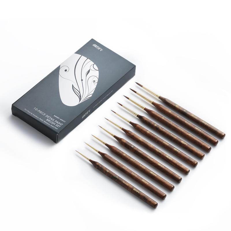 Artify 極細筆 面相筆 模型用筆 細筆 絵筆セット プラモデル塗装 絵具 ミニ絵筆セット ハンドバッグ付き 細部描画 超細 ミニ絵筆