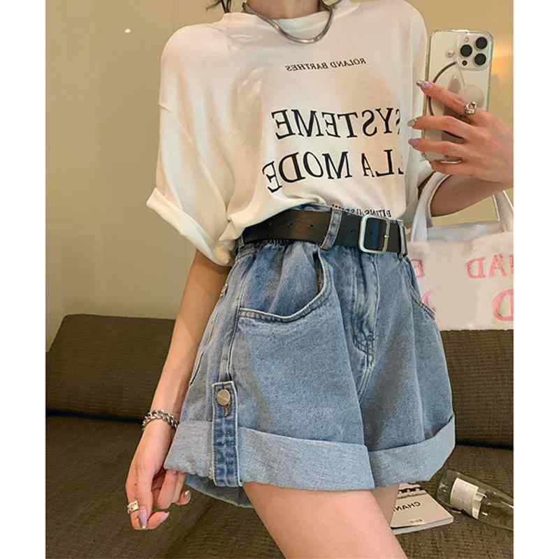 デニム ショートパンツ レディース 夏 大きいサイズ 女性用 高腰 ワイドレッグ フレア 膝上丈 ゆったり 通勤風 気質 綿混 デニム生地 ミディアム厚 ジッパー ストレート ワイドシルエット クラシックブルー ブラックグレー 水洗加工 軽量 遮る スリ