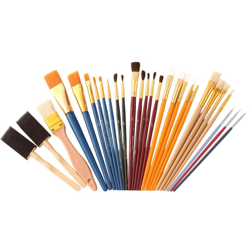 絵筆 ナイロン筆 28本 セット 水彩 アクリル 油絵 絵筆 ガッシュ 画筆 面相筆 平筆 平型円頭筆 ブラシ ..