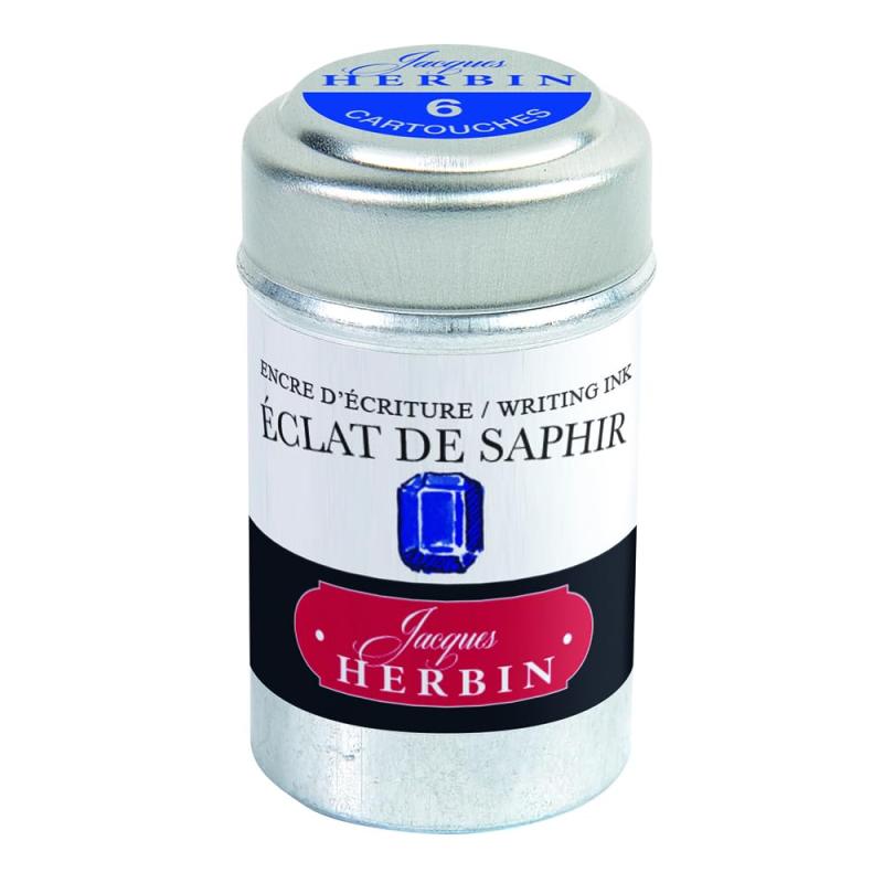 エルバン 万年筆用 カートリッジインク 6本入り 『サファイヤブルー』 38mm(EU規格:ショートタイプ) HE..