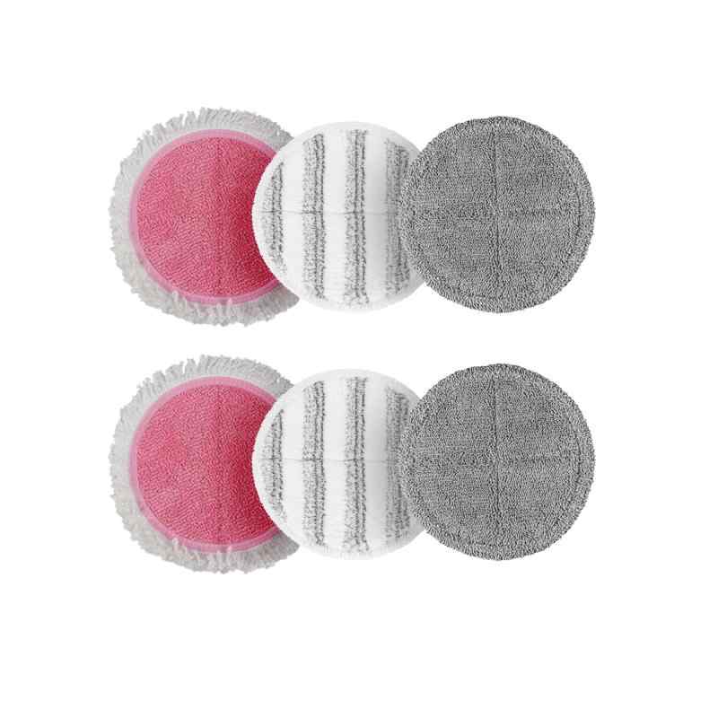 AlfaBot 電動モップ 回転モップクリーナー専用 替えモップパッド 6枚入り「AlfaBot 電動モップ」にお使いいただけます。水洗いして再利用可能です。【取り付け方】マジックテープを採用し、取り付けも取り外しも簡単。【使用上のご注意】使用後毎回水洗いして乾燥させてください。【セット内容】灰色×2、白色×2、ピンク×2。
