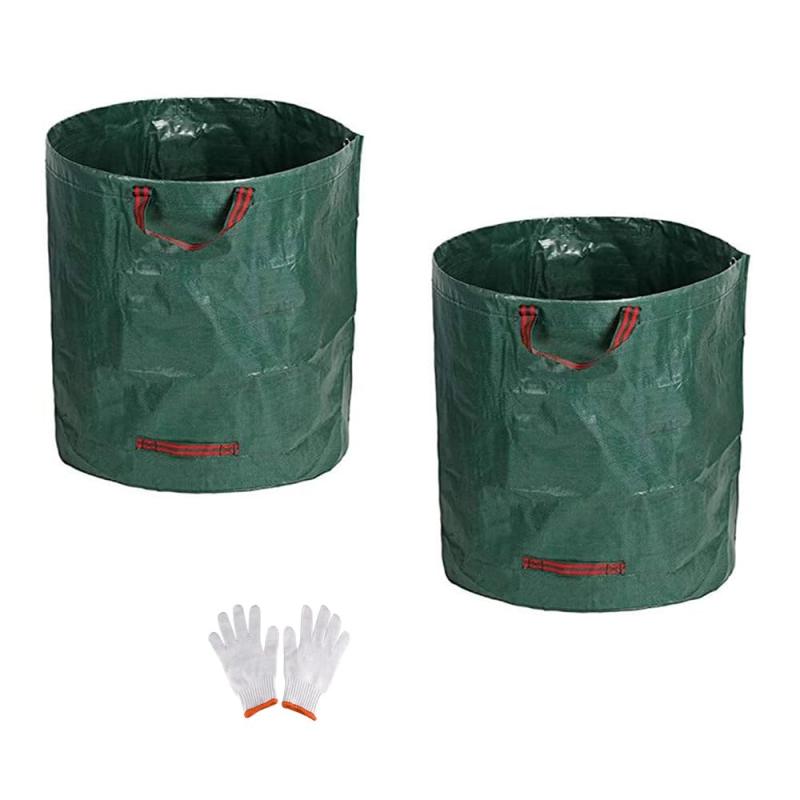 【2個セット】ガーデンバッグ 大容量272L ガーデンバケツ 自立式 折り畳み 再利用可能な 環境に優 防水..