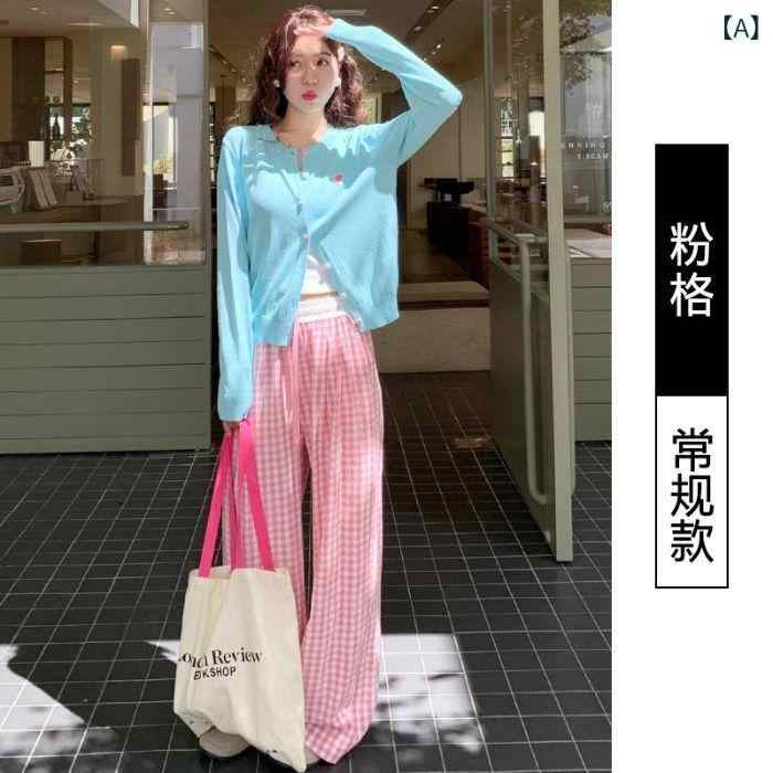 ・カテゴリ: ワイドパンツ・スタイル: 通勤・主な素材: ポリエステル90%以上・素材2: スパンデックス30%以上・形状: ワイドレッグ・パンツ丈: ロング・ウエスト: ハイウエスト・厚み: 中厚・カラー展開: ピンクチェック、ブルーチェック、ブラックチェック・サイズ展開: S,M,L,XL・伸縮性: ややあり・性別: 女性・プロセス: 無地