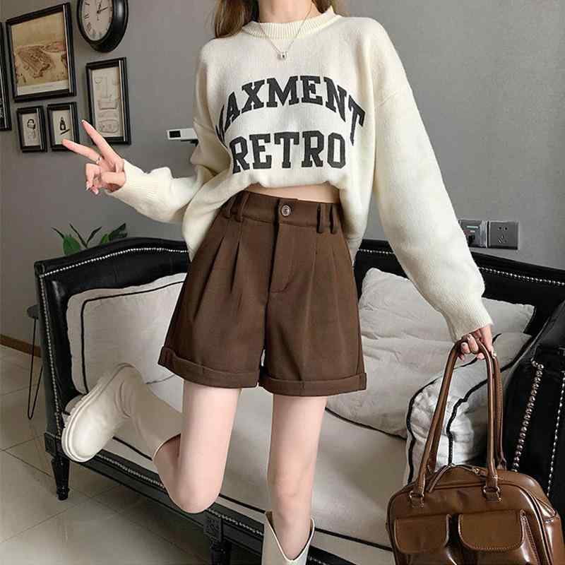 レディース 春夏 ワイドパンツ 厚手 ポルカドット柄 ハイウエスト ミモレ丈 ショートパンツ コーヒー ブラック ポリエステル 微弾性 軽量 吸湿速乾 通勤 普段使い 部屋着 カジュアル デイリー 韓国風 かわいい シンプル 伸縮性 ポケット ロールアッ