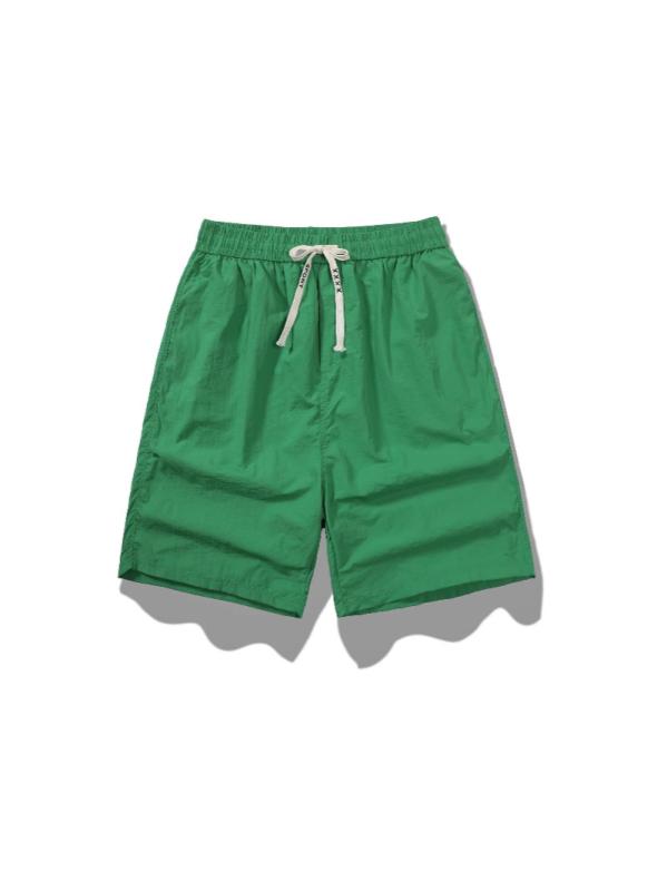 ショートパンツ メンズ 夏用 速乾 吸湿 透気 ニット ナイロン 素材 軽量 薄手 ワイドシルエット 5分丈 ドローストリング 調整可能 無地 ユニセックス 運動 スポーツ ランニング ジム 普段使い カジュアル ブラック ホワイト ライトブルー イエロ