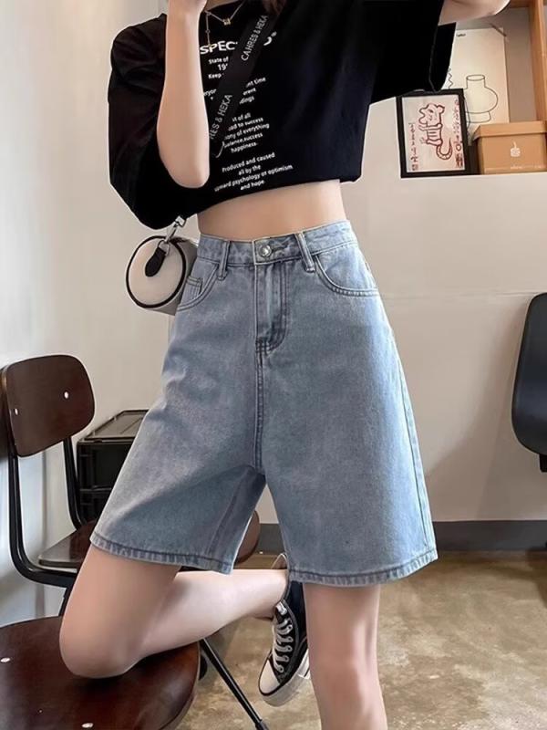 ・カテゴリ: 牛仔パンツ・スタイル: 通勤風・主な素材: 綿・主素材成分: 綿50-70%・デザイン: 基本款・パンツ丈: 5分丈・ウエスト: 高腰・厚み: 薄手・流行要素: ポケット・カラー展開: ホワイト、ライトブルー、ワッシュドブルー、レトロブルー・サイズ展開: XS,S,M,L,XL,2XL・パンツ形状: ストレート・伸縮性: 微弾・加工: パッチワーク