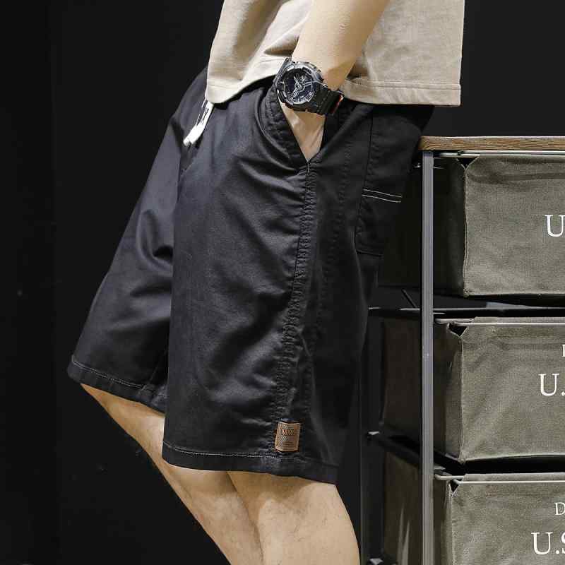 メンズ ショーツ 5分丈 ハーフパンツ 夏用 薄手 綿素材 マイクロストレッチ ゆったりワイド ミッドライズ ストレートレッグ イージード..