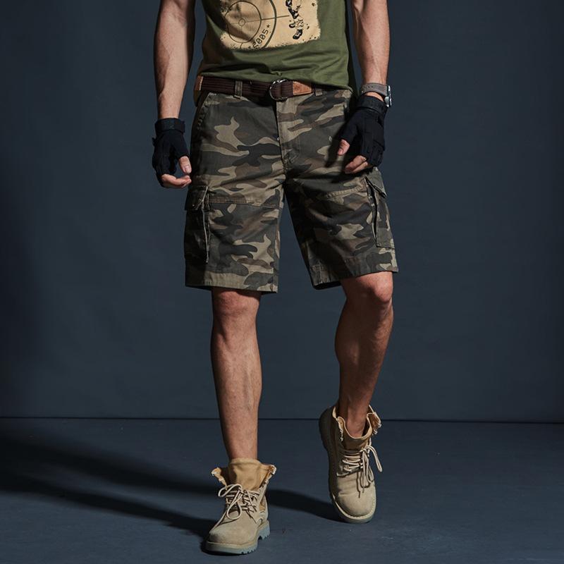 メンズ 迷彩 ショートパンツ 工装 5分丈 綿100% 耐磨 直筒型 中腰 ポケット 装飾 軍緑 緑迷彩 黄迷彩 黒 卡其 夏 季節 休闲 スポーツ 普段使い ゆったり シルエット 青年 向け カジュアル スタイル