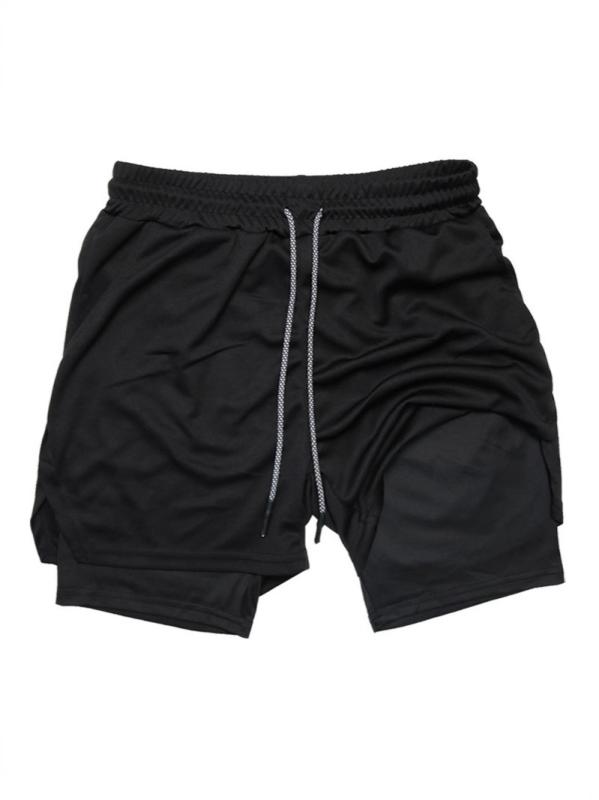 Pants - メンズ 短パン ランニング トレーニング 夏用 速乾 透気性 ポリエステル 微弾性 直筒 赤 黒 ネイビー ブルー 緑 S M L XL 2XL