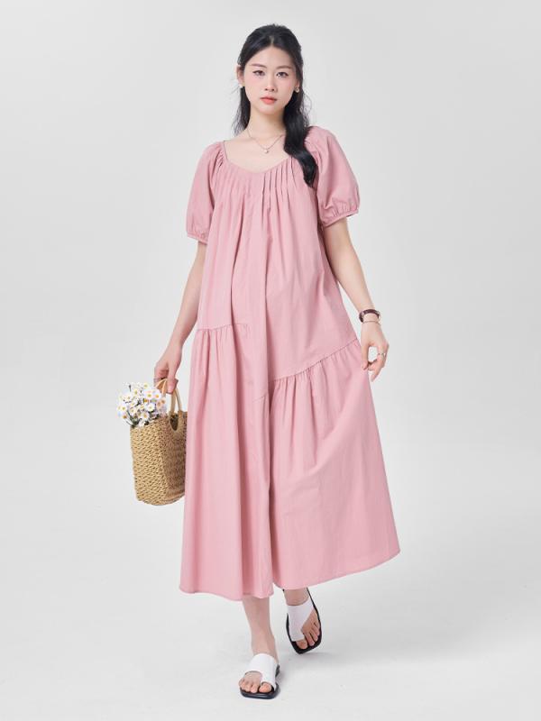 ワンピース 妊婦 レディース 春夏 フランス風 スクエアネック パフスリーブ 切り替え 膝丈 ゆったり 体型カバー 高級感 きれいめ カジュアル フォーマル お呼ばれ 通勤 マタニティウェア・ネックライン: スクエアネック・袖丈: 五分袖・素材: 綿95%以上・柄: 無地・着丈: ロング丈・カラー展開: ピンク・サイズ展開: M、L・スカートシルエット: チュールスカート・スタイル: 日韓カジュアル・袖の形状: パフスリーブ
