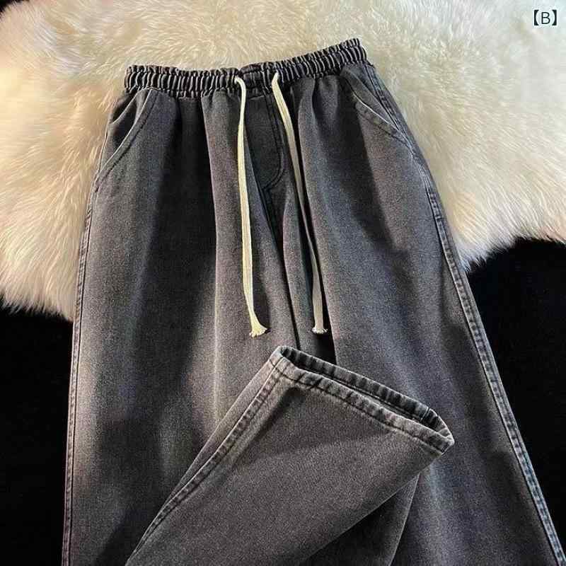 パンツ 女性用 デニム 直筒 ワイドレッグ ブ...の紹介画像3