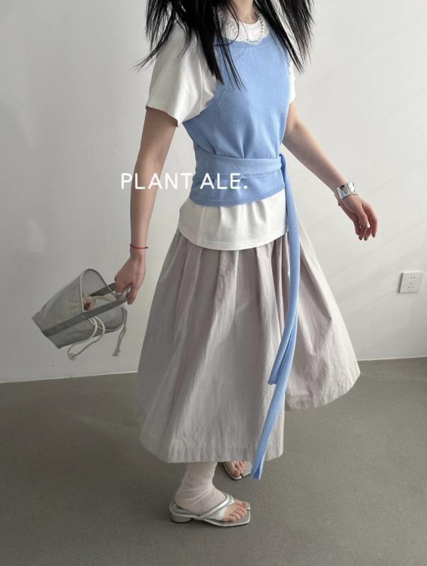 スカートパンツ 女性用 春夏 韓国風 大きめフレア 七分丈 スカートパンツ 綿素材 切り替えデザイン 松緊腰 快適 日常使い グレー ブラック 無地 シンプル コットン ナイロン混 軽量 ゆったりシルエット スタイリッシュ トップス