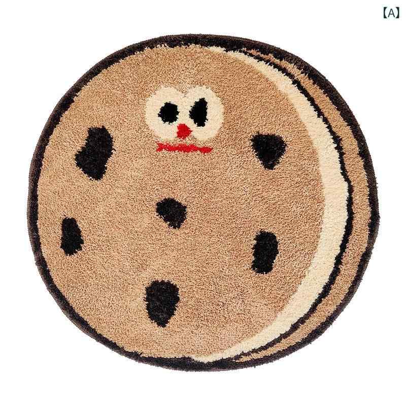 Water-Repellent Carpets - 子供部屋 植绒 ラグ かわいい 子供用 毛足長 丸型 地毯 ベッドサイド 床周り フワフワ 柔らか クッション性 接触冷感 洗濯機洗い可 コットン 風 通気性 良い 子供部屋 飾り シンプル デザイン ピンク 系 ブラウン 系 グリーン 系 丸型 形状