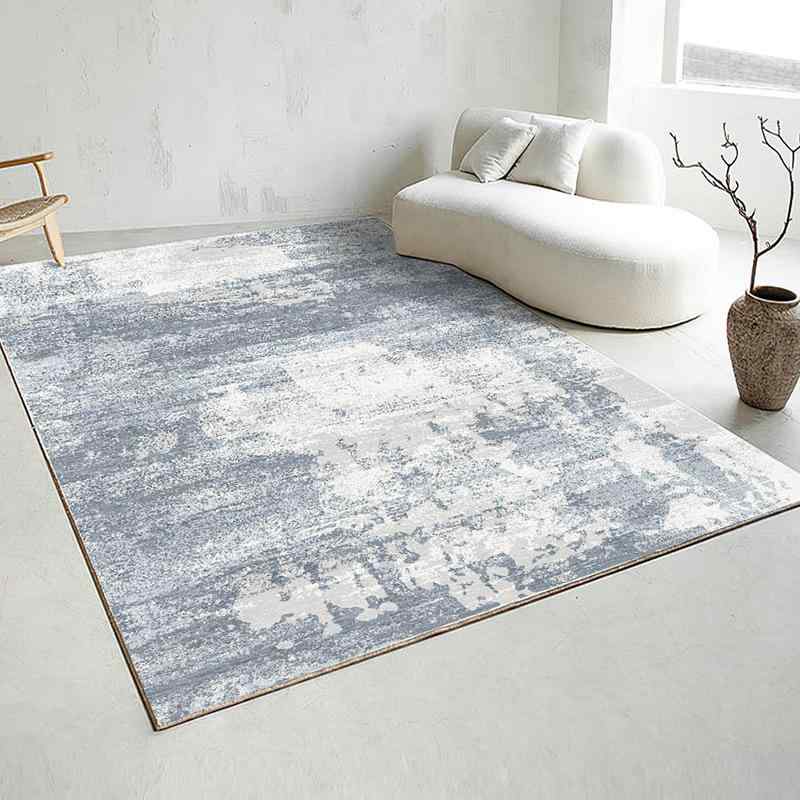 Loop Carpets - リビング ラグ 静かなグレー シリーズ ソファ サイドテーブル 床置き 地毯 モダン シンプル スタイル ポリエステル 繊維 素材 静音 防音 効果 グレー カラーバリエーション フィットネス スペース 対応 水洗い 可能 方形 形状 室内 フロア コー