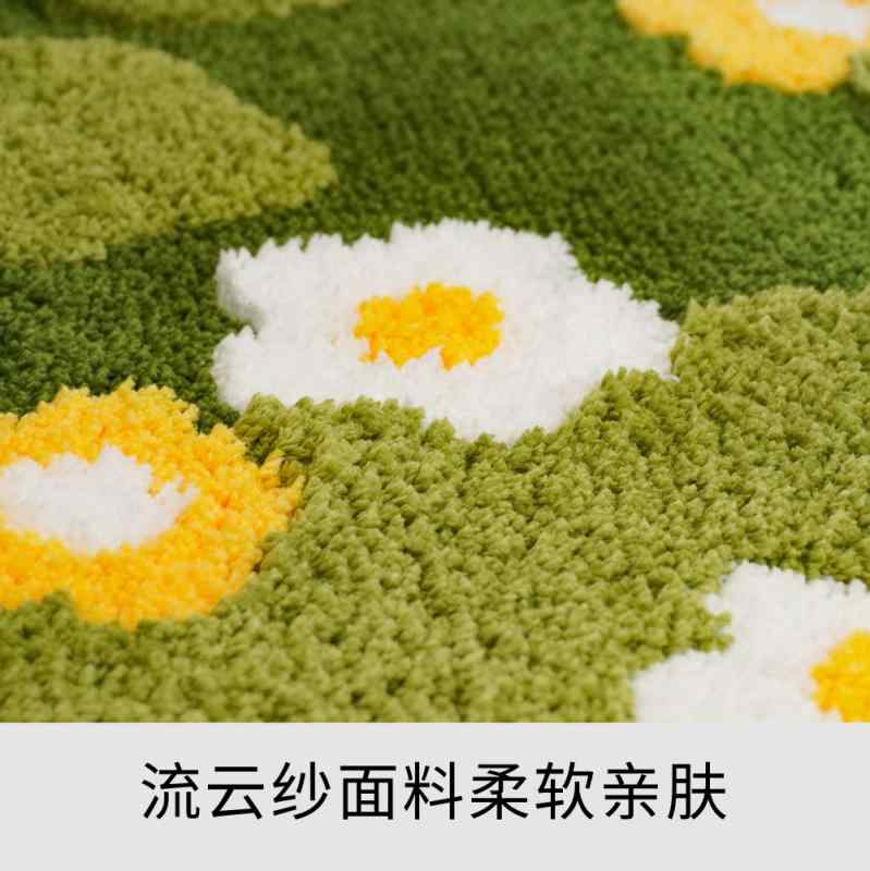 ラグ ラウンド 地毯 植毛加工 丸型 植物花卉柄 春日カラー 深色 浅色 ポリエステル コットン混紡 軽量 洗濯機洗い可能 防滑 モダンインテリア 寝室 浴室 リビング 玄関 キッチン ダイニング 書斎 バルコニー 商用スペース 日常使い かわいい小清新