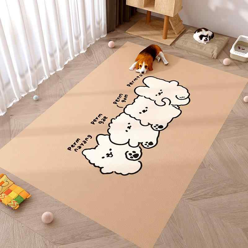 Acrylic - ペットマット 防水 防尿 PVC 犬猫用 防滑 地毯 洗える 方形 卡通 プリント グリーン 蛙 天使 犬 グレー 星 カラフル ドット 犬 探頭 ストロベリー ブラン パン スノーボール ラビット 生活 プリン 犬 スマイル ラビット フラワー ハート