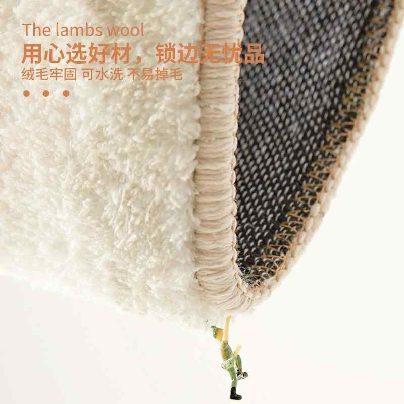 ラグ 地毯 子供用 半円形 柔らか 加厚 彩虹柄 ベッドサイド プレイマット 模造羊毛 ポリエステル 現代 シンプル 洗濯可 子供部屋 寝室 居間 陽台 床辺 遊び場 暖か 厚み カラフル 虹 デザイン