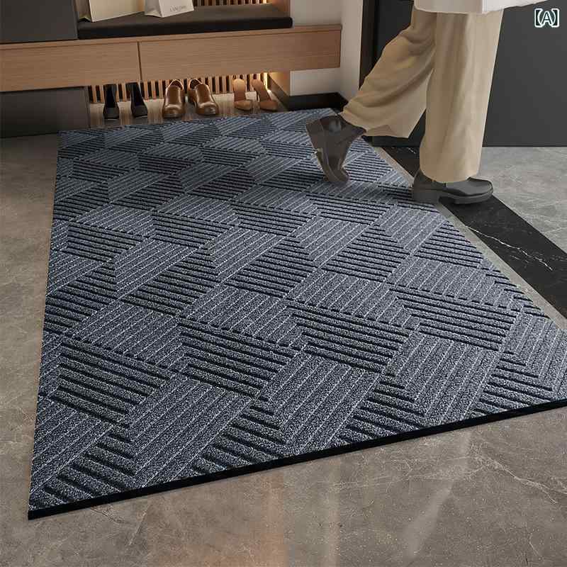 Rattan - 玄関マット 防滑 赤 グレー ブラウン PVC 素材 室内 室外 玄関 ラグ 擦り足 ドア マット 長方形 方形 純色 模様 耐久 耐汚 手洗い 可能 吸塵 簡単 簡約 現代 スタイル 長方形 形状 長持ち 耐候 厚手 ずれにくい 切り替え 柄 ダイヤモ
